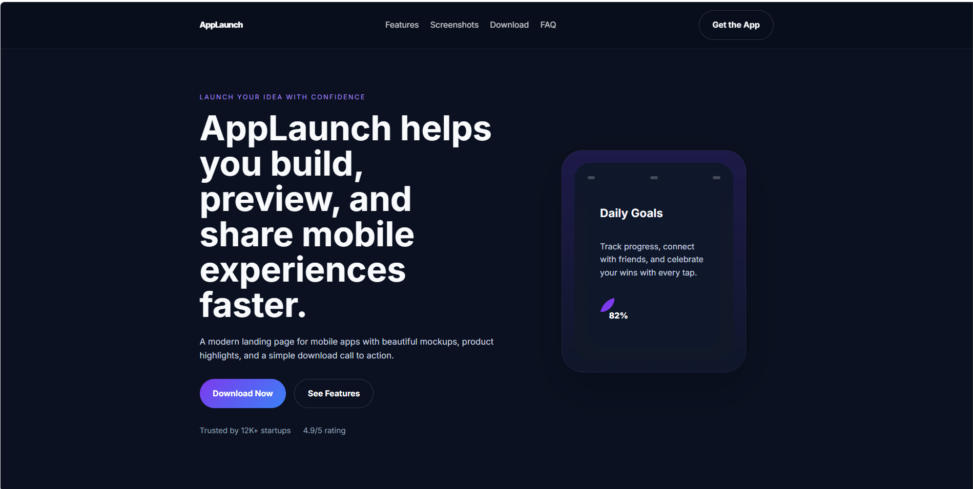 AppLaunch Mobile App Landing Page Template