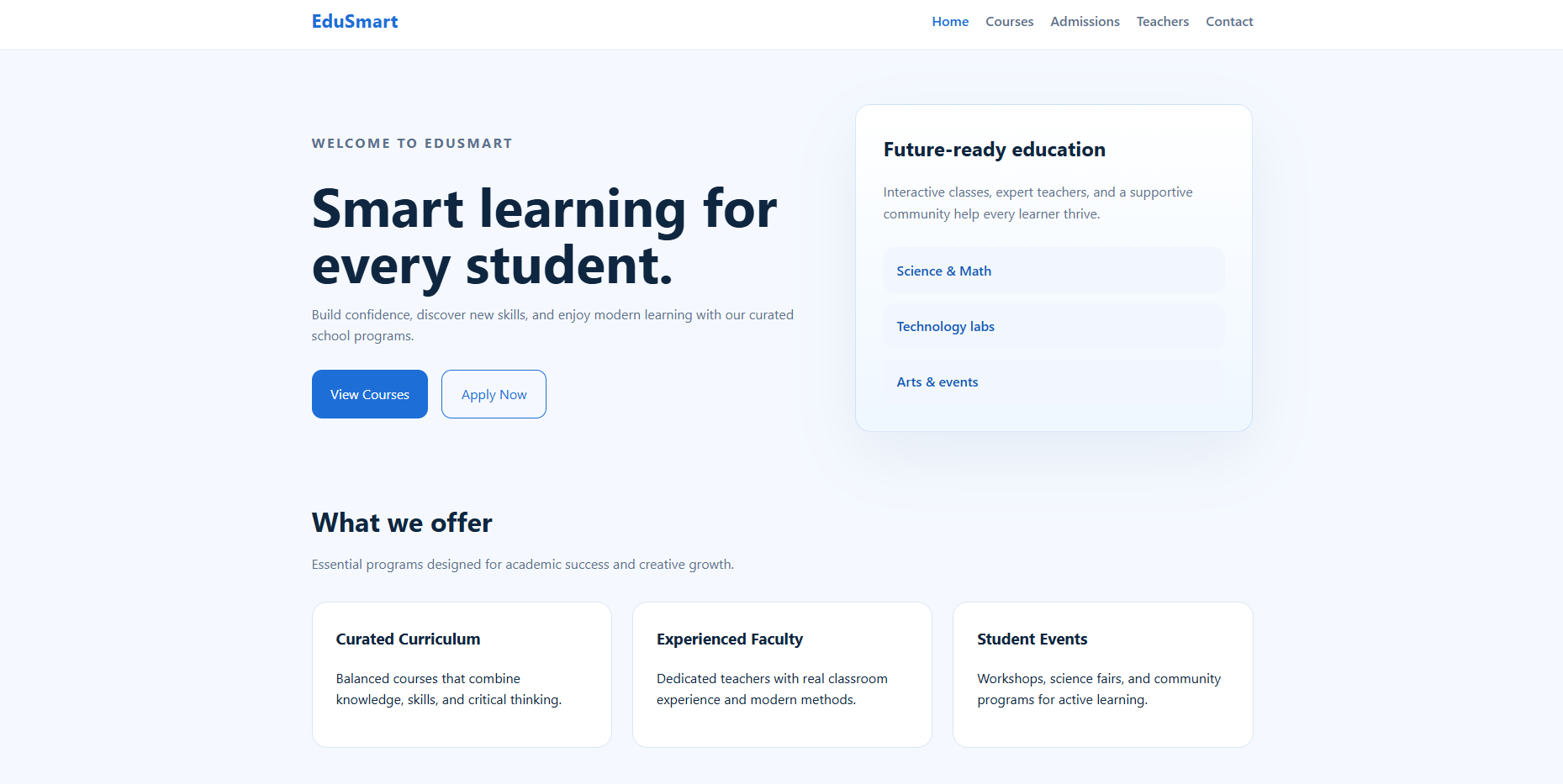 EduSmart - Modern School Website Template