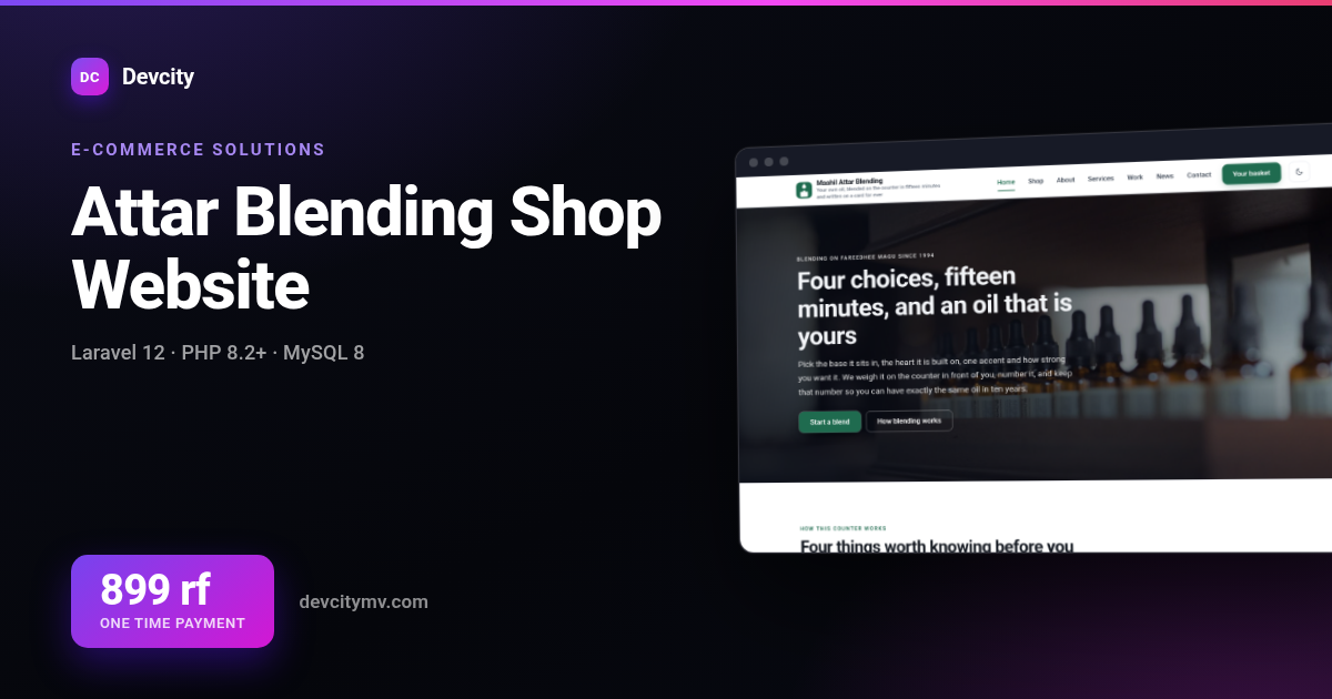 Attar Blending Shop Website