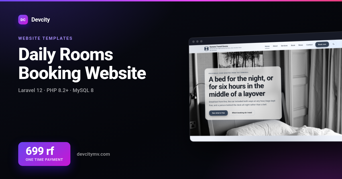 Daily Rooms Booking Website