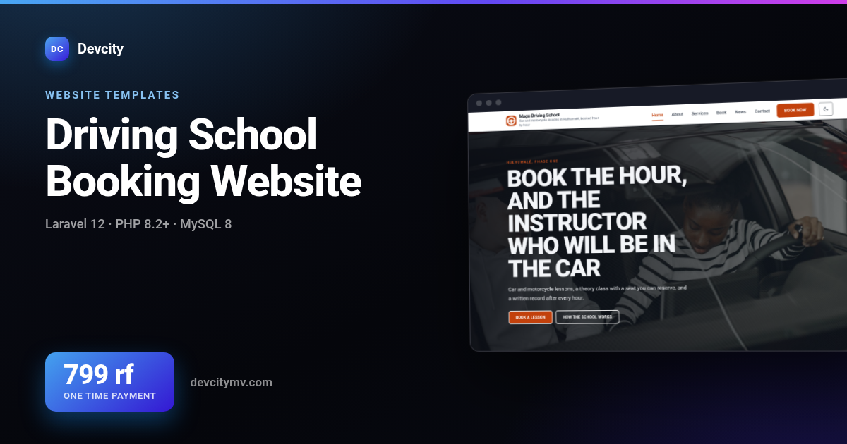 Driving School Booking Website
