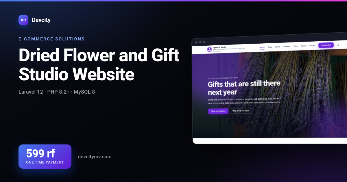 Dried Flower and Gift Studio Website