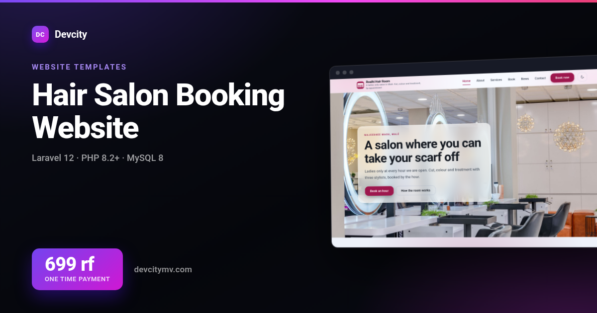 Hair Salon Booking Website