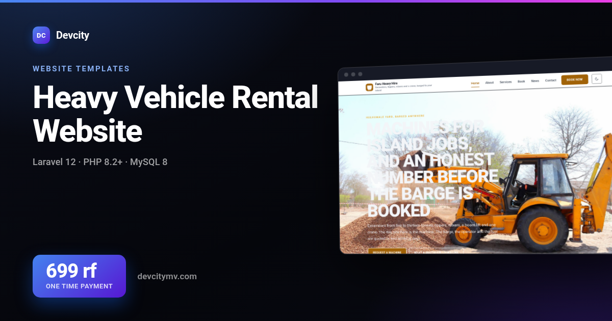 Heavy Vehicle Rental Website