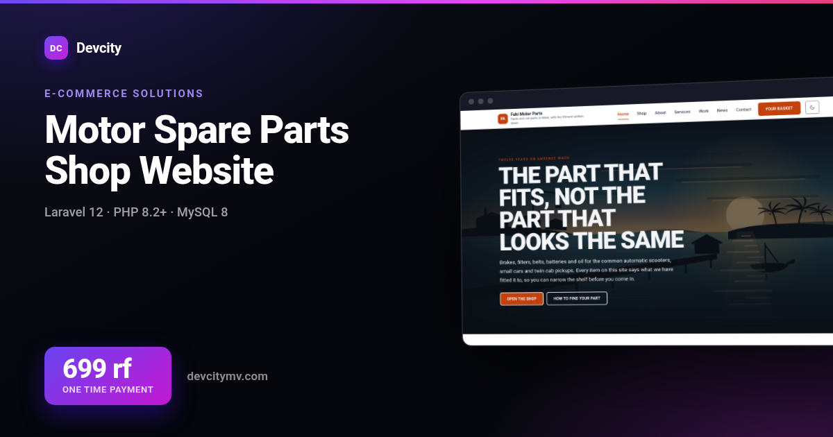 Motor Spare Parts Shop Website