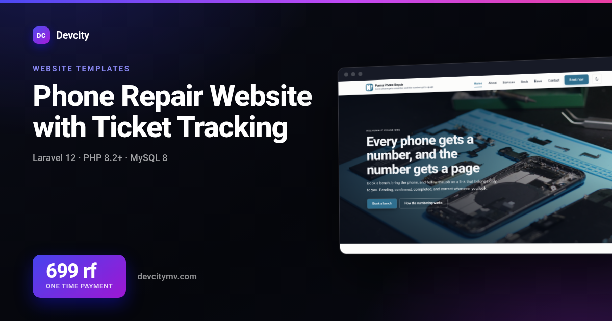 Phone Repair Website with Ticket Tracking