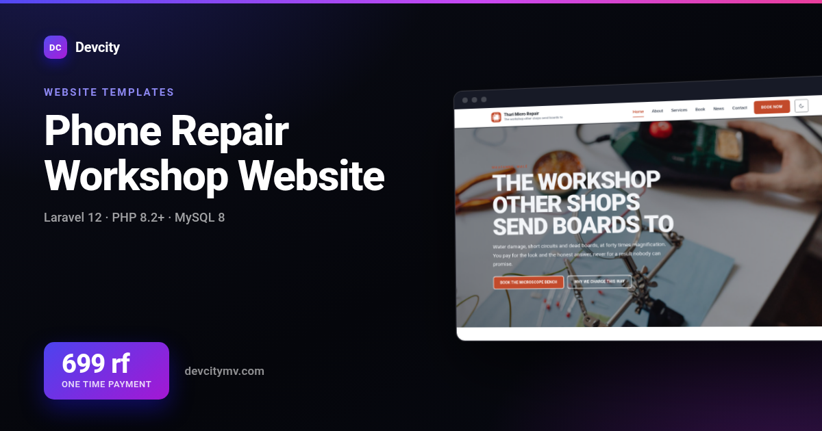 Phone Repair Workshop Website