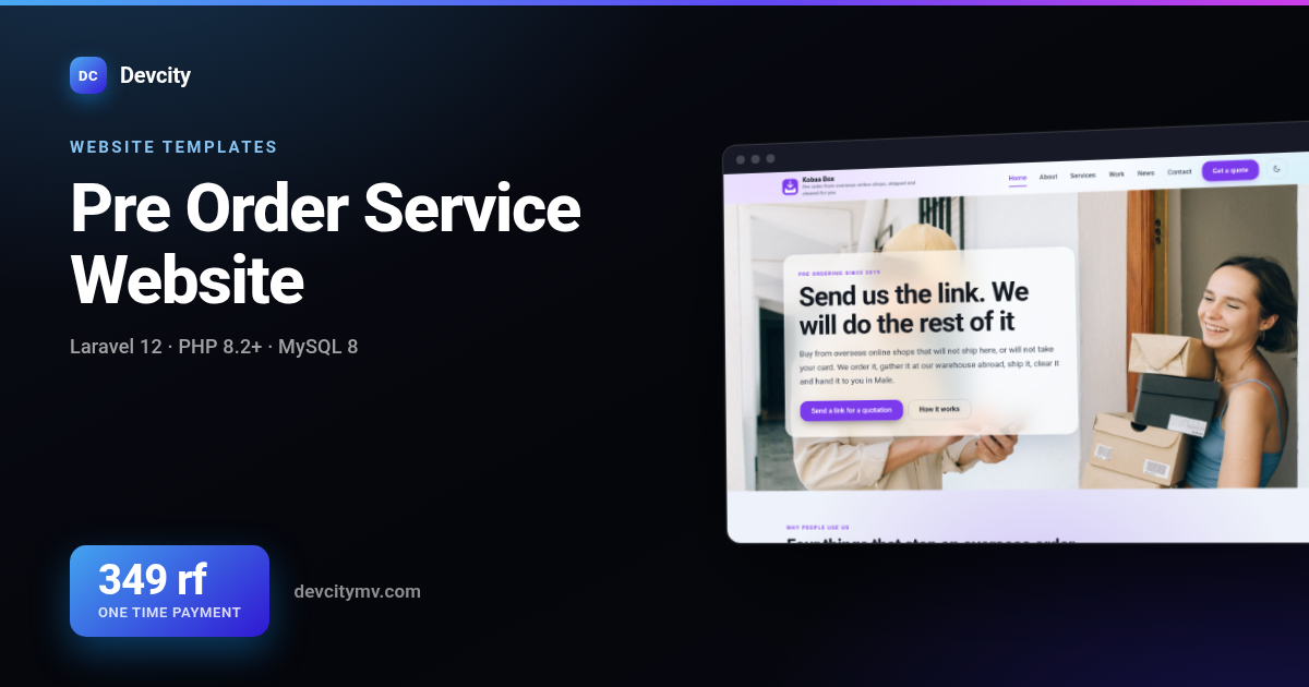 Pre Order Service Website