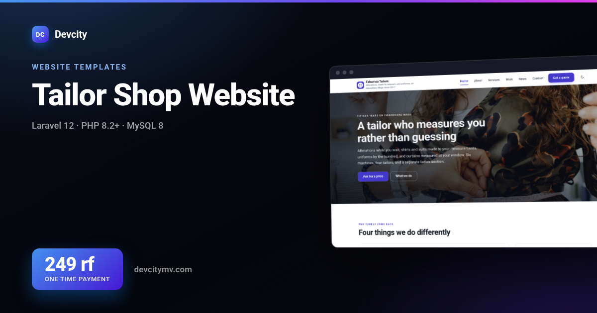 Tailor Shop Website