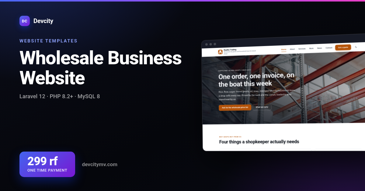 Wholesale Business Website