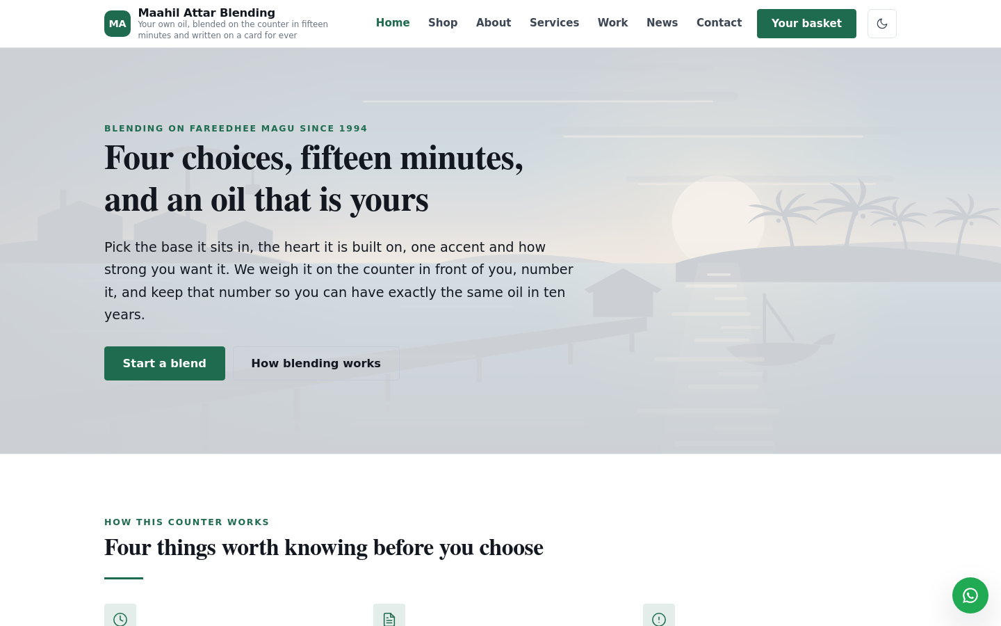 Attar Blending Shop Website