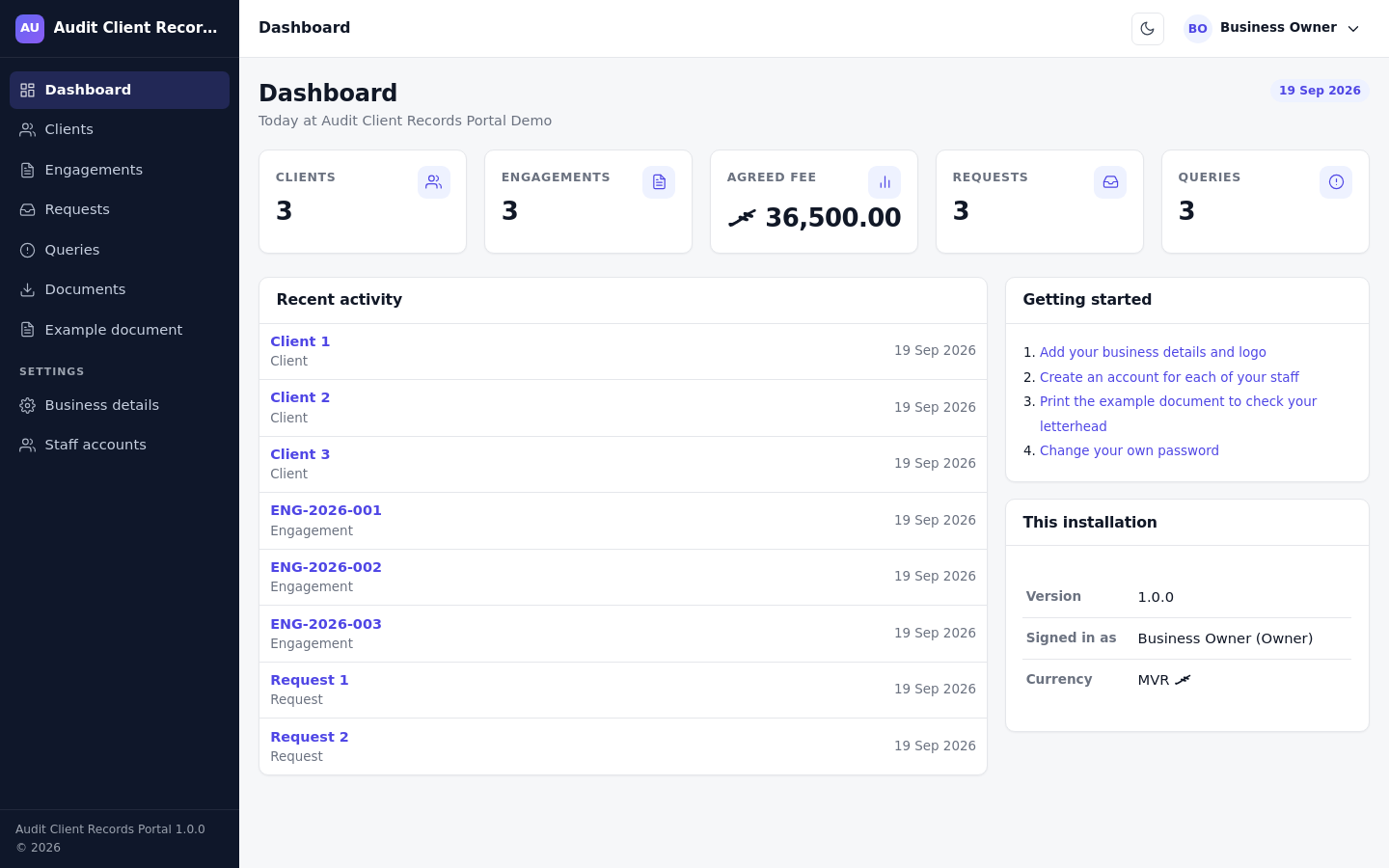 Audit Client Records Portal