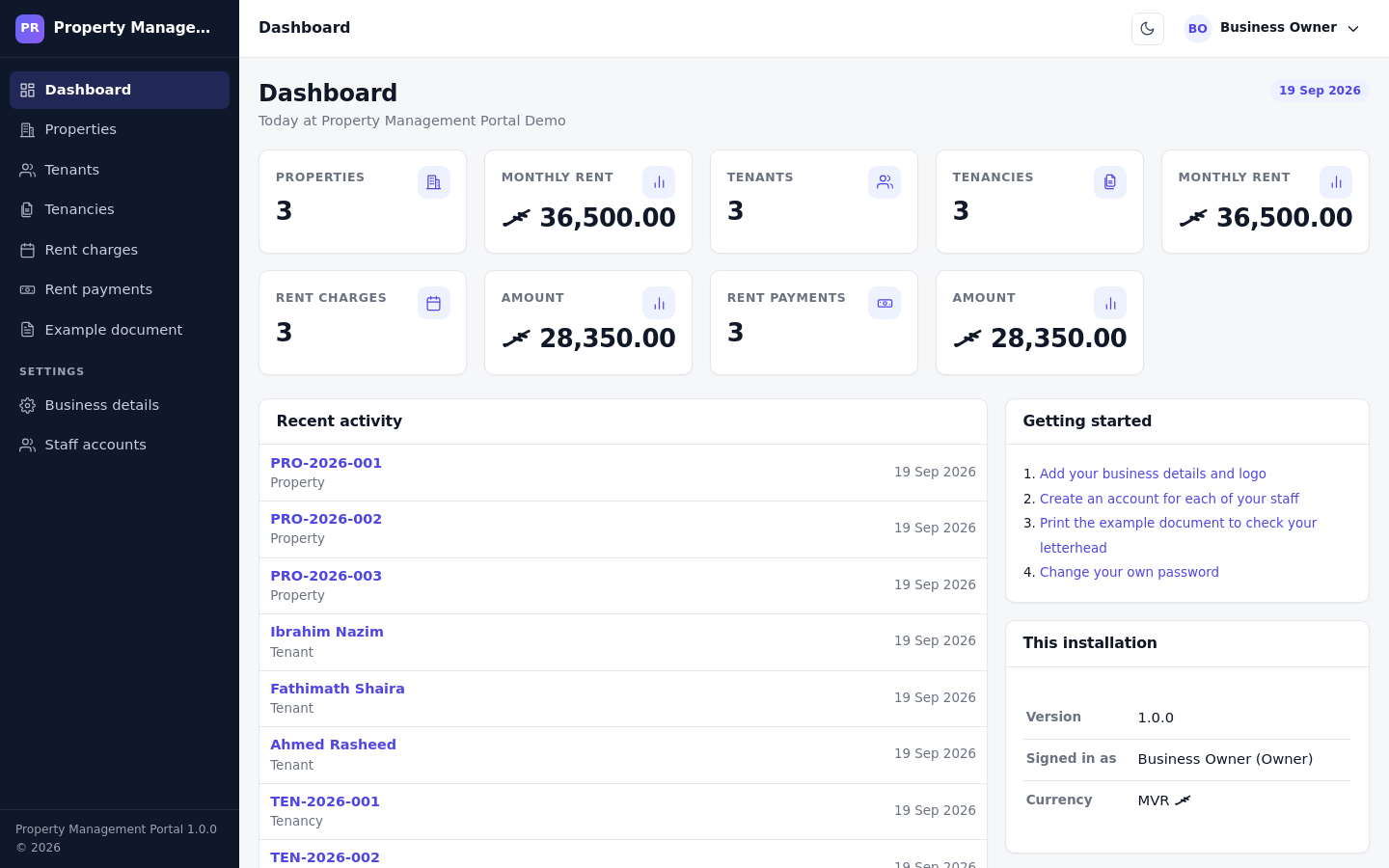 Property Management Portal